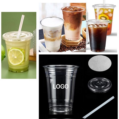 16oz. Disposable Cups w/ Lids and Straws