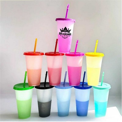 24oz Color Changing Tumbler& Straw